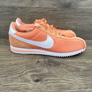 Nike Cortez Sneakers Youth 7Y Orange White Nylon Suede IF1615-800 Retro Low Top